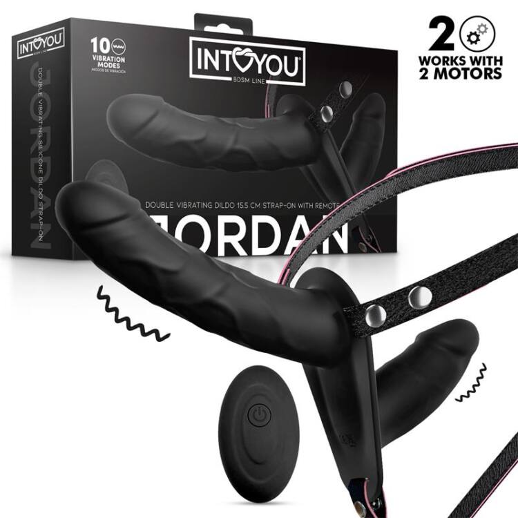 Jordan Arnés Dildo Doble con Vibración y Control Remoto