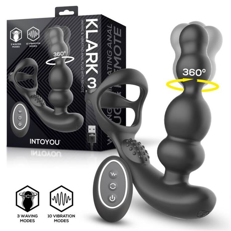 Klark Plug Anal Oscilante con Vibración y Control Remoto
